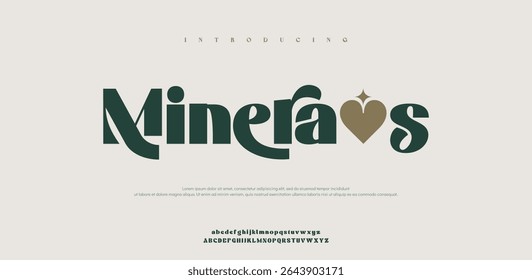 Minerals modern alphabet letters font logo. Typography luxury minimal lettering fonts decorative wedding vintage retro logos. vector illustration