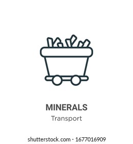 Mineralien umreißen das Symbol Vektorillustration. Dünne schwarze Mineralien Symbol, einfache flache Vektorillustration-Elementgrafik aus bearbeitbarem Verkehrskonzept einzeln auf weißem Hintergrund