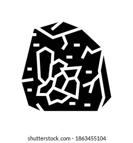 minerals in stone glyph icon vector. minerals in stone sign. isolated contour symbol black illustration