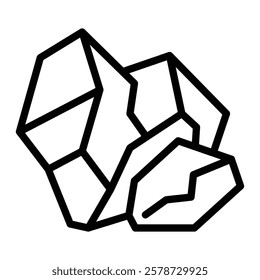 Minerals Vector Line Icon Design