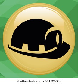 miner's helmet flat icon