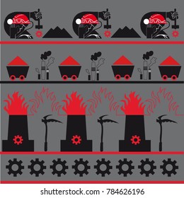 miners, mine, tools