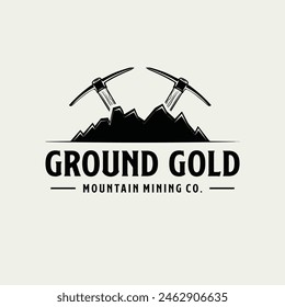 miner's mountain vector logo. white background