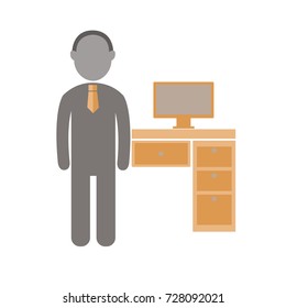 Miners technician career  Flat icon vector Design