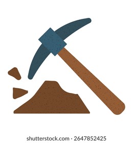 Miners tools for excavating earth in a construction or mining setting during daylight hours