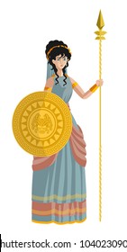 Palas Athena Minerva Goddess Wisdom Greek Stock Vector (Royalty Free ...