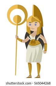 minerva palas athena goddess of the wisdom greek roman holding a staff