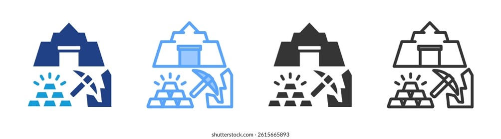 Mines icon set multiple style collection