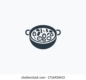 Minestrone soup icon isolated on clean background. Minestrone soup icon concept drawing icon in modern style. Vector illustration for your web mobile logo app UI design.