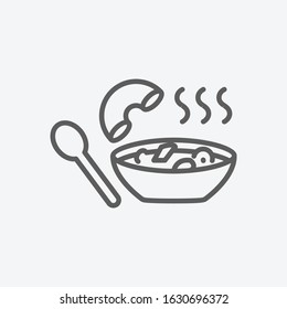Minestrone soup icon line symbol. Isolated vector illustration of icon sign concept for your web site mobile app logo UI design.