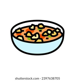 minestrone soup italian cuisine color icon vector. minestrone soup italian cuisine sign. isolated symbol illustration