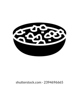 minestrone soup italian cuisine glyph icon vector. minestrone soup italian cuisine sign. isolated symbol illustration