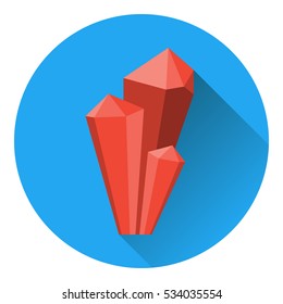 Minetal icon. Flat style with long shadow.