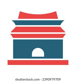 Dynastía Ming Tombs Vector Glyph Dos Iconos De Color Para Uso Personal Y Comercial.
