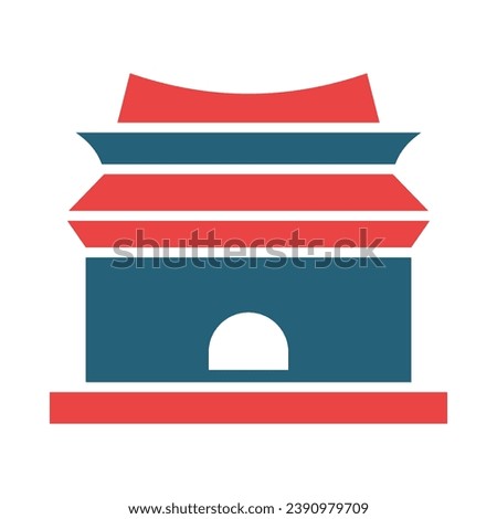 Ming Dynasty Tombs Vector Glyph Two Color Icons For Personal And Commercial Use.
