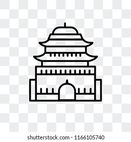 Ming Dynasty Tombs vector icon isolated on transparent background, Ming Dynasty Tombs logo concept