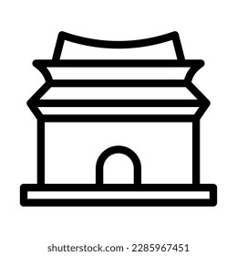 Ming Dynasty Tombs Vector Line Icon Design