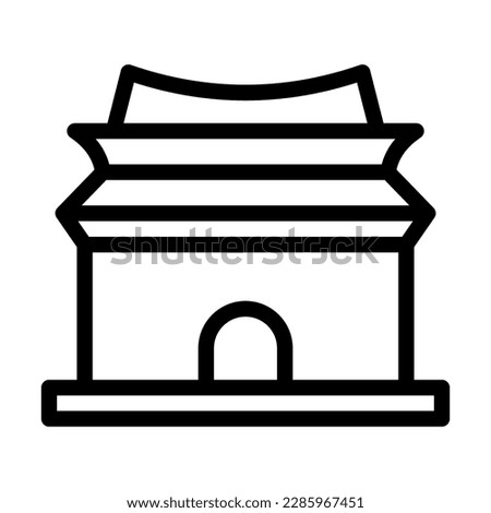 Ming Dynasty Tombs Vector Line Icon Design