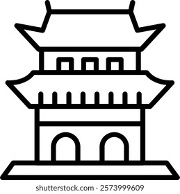 Ming Tomb Line Vector Icon Design