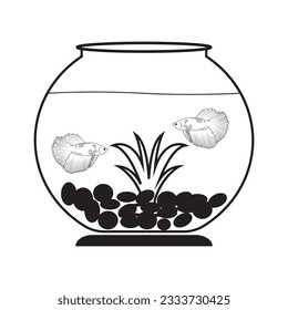 mini aquarium icon vector illustration simple design