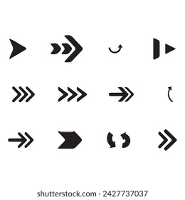 Mini Arrows set icons for web and mobile app. Arrow icon elements. flat vector collection. Modern and simple sing sets. Vector illustration. Arrows set vector collection. Arrow icon. Arrow. Cursor.