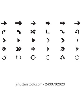 Mini Arrows set icons for web and mobile app. Arrows big black set icons. Arrow icon. Arrow vector collection. Arrow. Cursor. Modern simple arrows. Vector illustration. flat vector collection. Modern