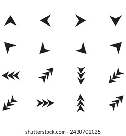 Mini Arrows set icons for web and mobile app. Arrows big black set icons. Arrow icon. Arrow vector collection. Arrow. Cursor. Modern simple arrows. Vector illustration. flat vector collection. Modern