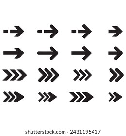 Mini Arrows set icons for web and mobile app. Arrow icon elements. flat vector collection. Modern and simple sing sets. Vector illustration. Arrows set vector collection. Arrow icon. Arrow. Cursor.