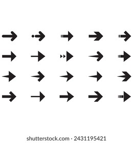 Mini Arrows set icons for web and mobile app. Arrow icon elements. flat vector collection. Modern and simple sing sets. Vector illustration. Arrows set vector collection. Arrow icon. Arrow. Cursor.
