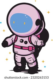 mini astronaut in space and stars