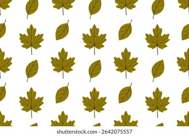 Mini autumn leaves seamless pattern with colorful small foliage. Great for wrapping paper, packaging and seasonal backgrounds