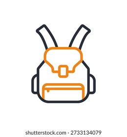 mini mochila ícones minimalista design de estilo plano, mini mochila ilustração vetor no fundo branco