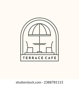 mini bar cafe line art logo vector minimalist illustration design, cafe food and beverage logo design