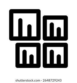 Mini Bar Charts icon thick bold line