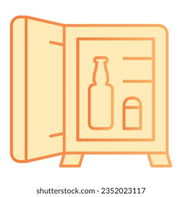 Mini bar flat icon. Hotel fridge orange icons in trendy flat style. Refrigerator gradient style design, designed for web and app. Eps 10