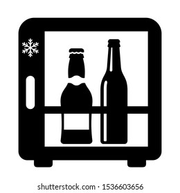 Mini bar fridge vector icon isolated on white background