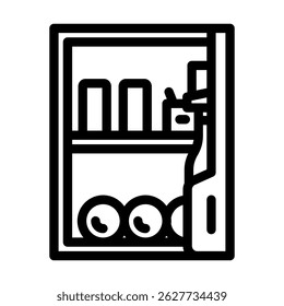 mini bar hospitality hotel line icon vector. mini bar hospitality hotel sign. isolated contour symbol black illustration