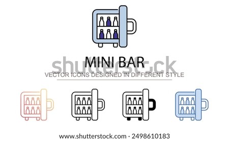 Mini Bar icon design with white background stock illustration