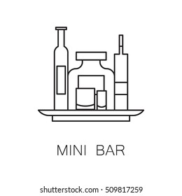 Mini bar icon. High quality outline elements on the topic of Mini bar . Vector black symbols for design of website, mobile app, infographics, presentation, company's visit card, logo.
