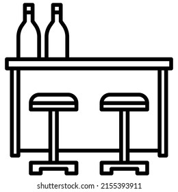 Mini Bar Icon With Transparent Background