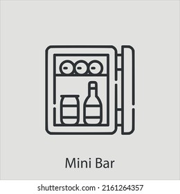mini bar icon vector icon.Editable stroke.linear style sign for use web design and mobile apps,logo.Symbol illustration.Pixel vector graphics - Vector