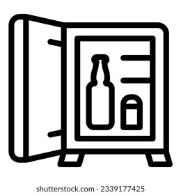 Mini bar line icon. Hotel fridge vector illustration isolated on white. Refrigerator outline style design, designed for web and app. Eps 10