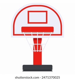 Mini basketball hoop for kids vector cartoon illustration isolated on a white background.