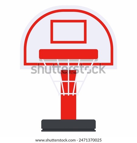Mini basketball hoop for kids vector cartoon illustration isolated on a white background.