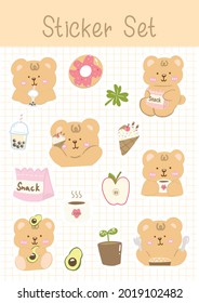 Mini Bear sticker set, cute bear sticker set