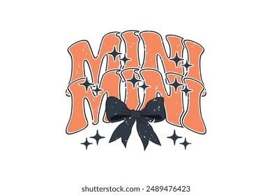 Mini Black Bow Fall Coquette Halloween T shirt Design