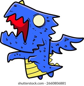 Mini blau niedlich Drachen Cartoon