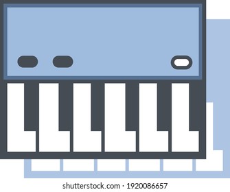 Mini-blaues Klavier mit Schatten