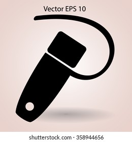 mini bluetooth headset vector icon