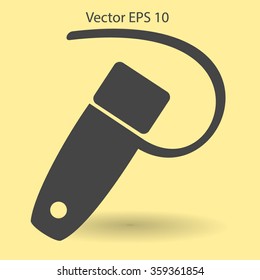 mini bluetooth headset vector icon